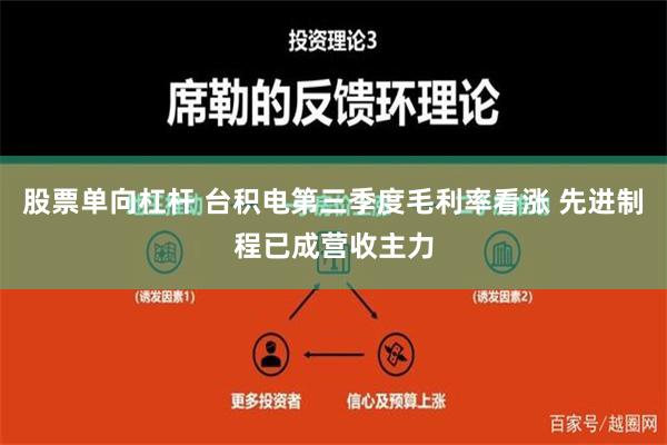 股票单向杠杆 台积电第三季度毛利率看涨 先进制程已成营收主力