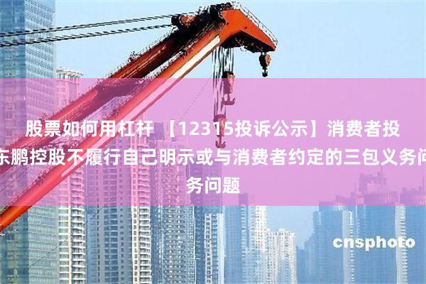 股票如何用杠杆 【12315投诉公示】消费者投诉东鹏控股不履行自己明示或与消费者约定的三包义务问题