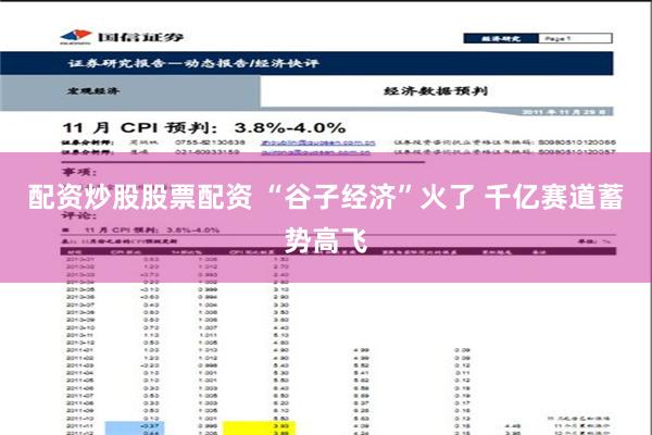 配资炒股股票配资 “谷子经济”火了 千亿赛道蓄势高飞