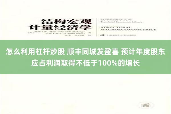 怎么利用杠杆炒股 顺丰同城发盈喜 预计年度股东应占利润取得不低于100%的增长