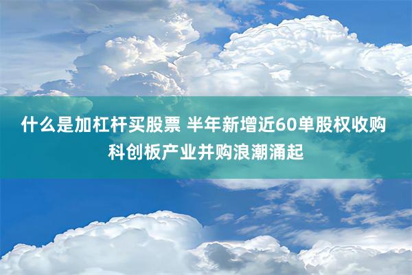 什么是加杠杆买股票 半年新增近60单股权收购 科创板产业并购浪潮涌起